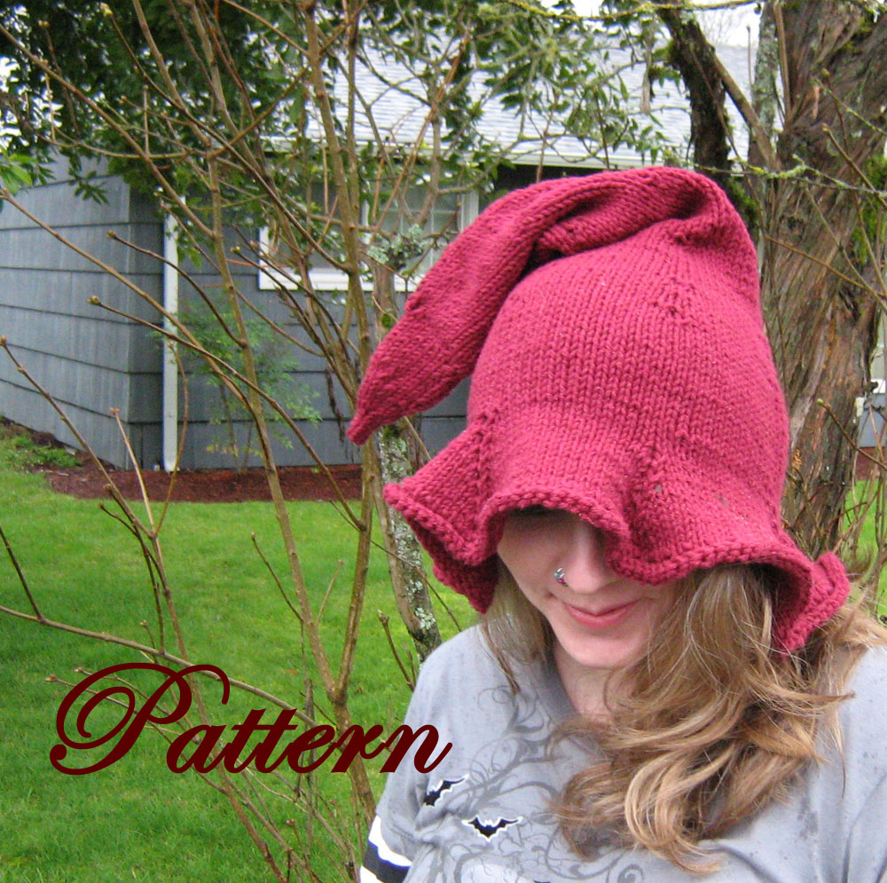 Womens Witch Or Elf Hat Pattern, Adult Hat Pattern